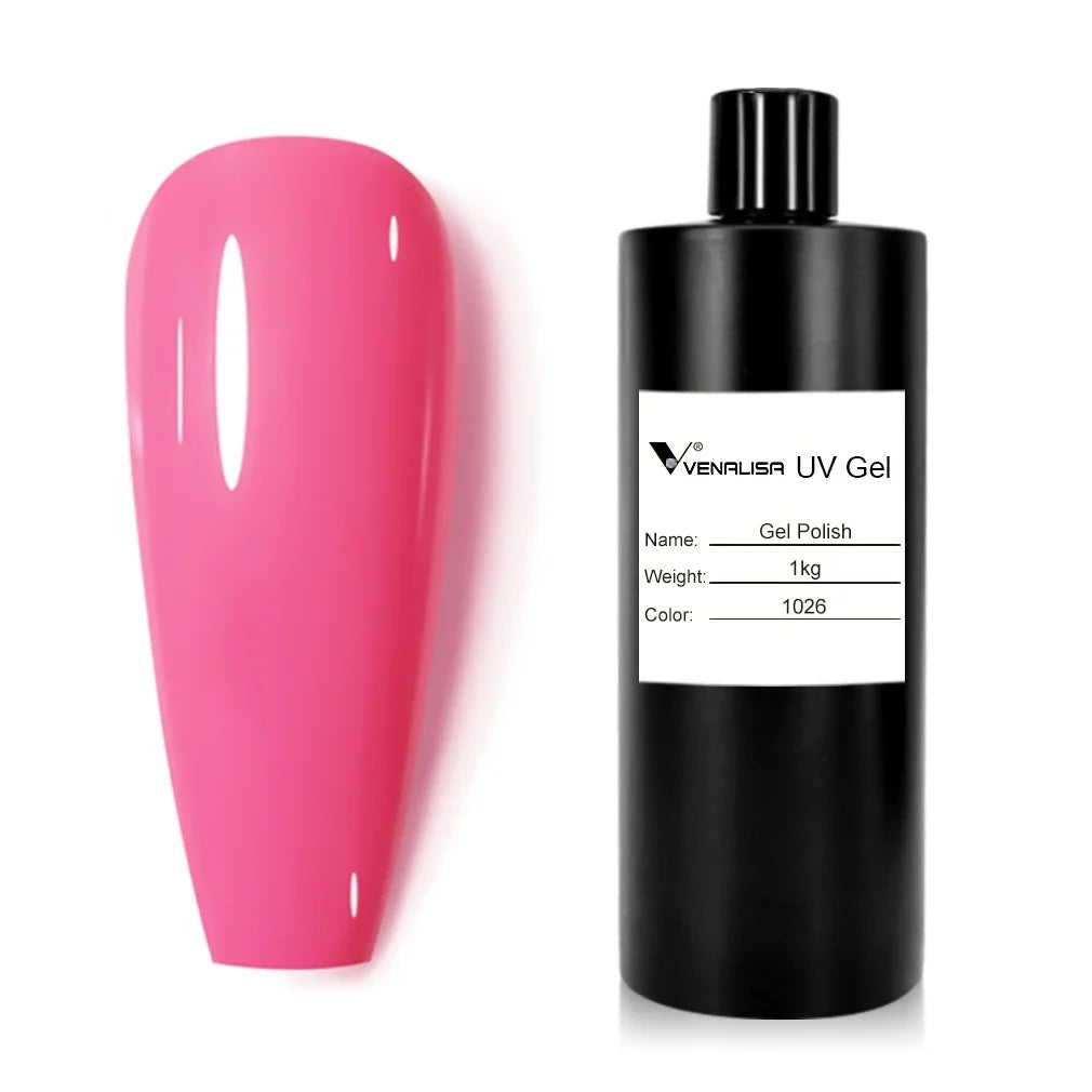 #1004 Nude PinkJelly 1kg Big Volume VENALISA Wholesale Super Quality Soak Off UVLED Semi Permanent Pastel Varnish Nail Salon Use