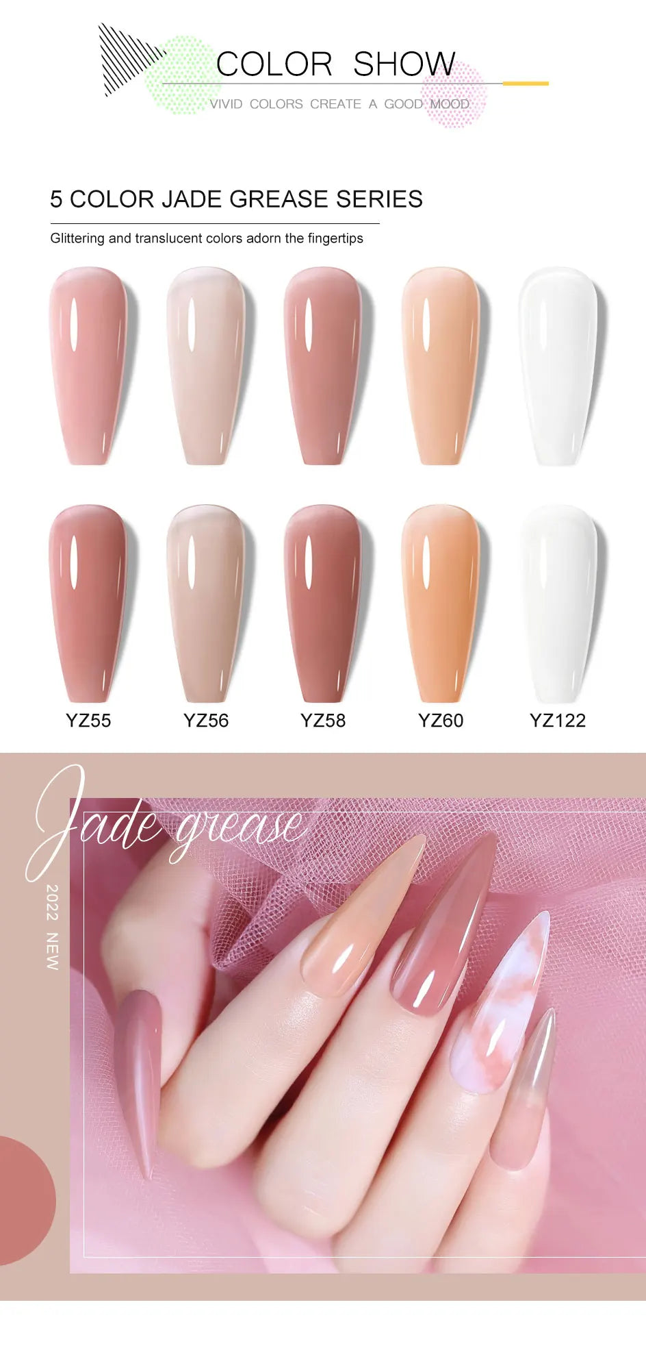 Clou Beaute Solid Gel Nail Polish Milky White Neon Green Color Gel Varnish HEMA TPO FREE Gel Polish Nail Art Semi Permanent Nail