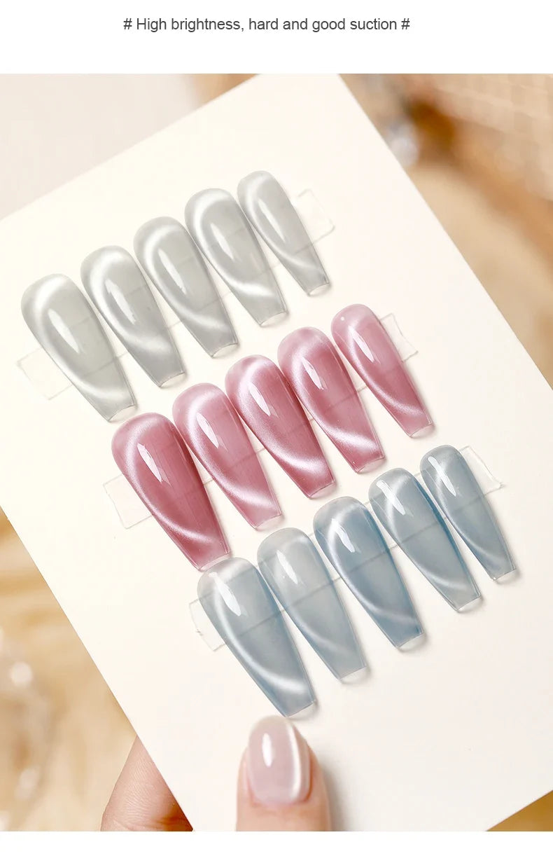 AS 15ml Mint Green Color Cat Magnetic Gel Nail Polish Sparkle Glitter Gel Varnish Semi Permanent for Summer Manicure DIY Gift