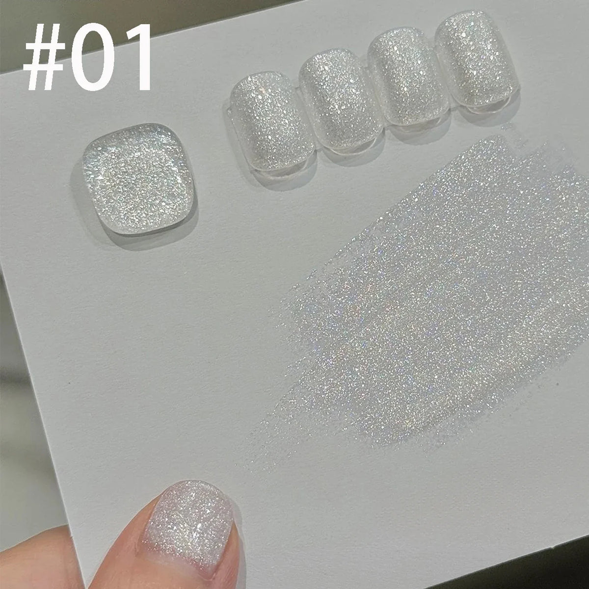 10ML 1pcs Moonlight White Strobe Glitter Gel Nail Polish Nail Supplies Hot Selling White Nails Super Flash Diamond Nail Polish