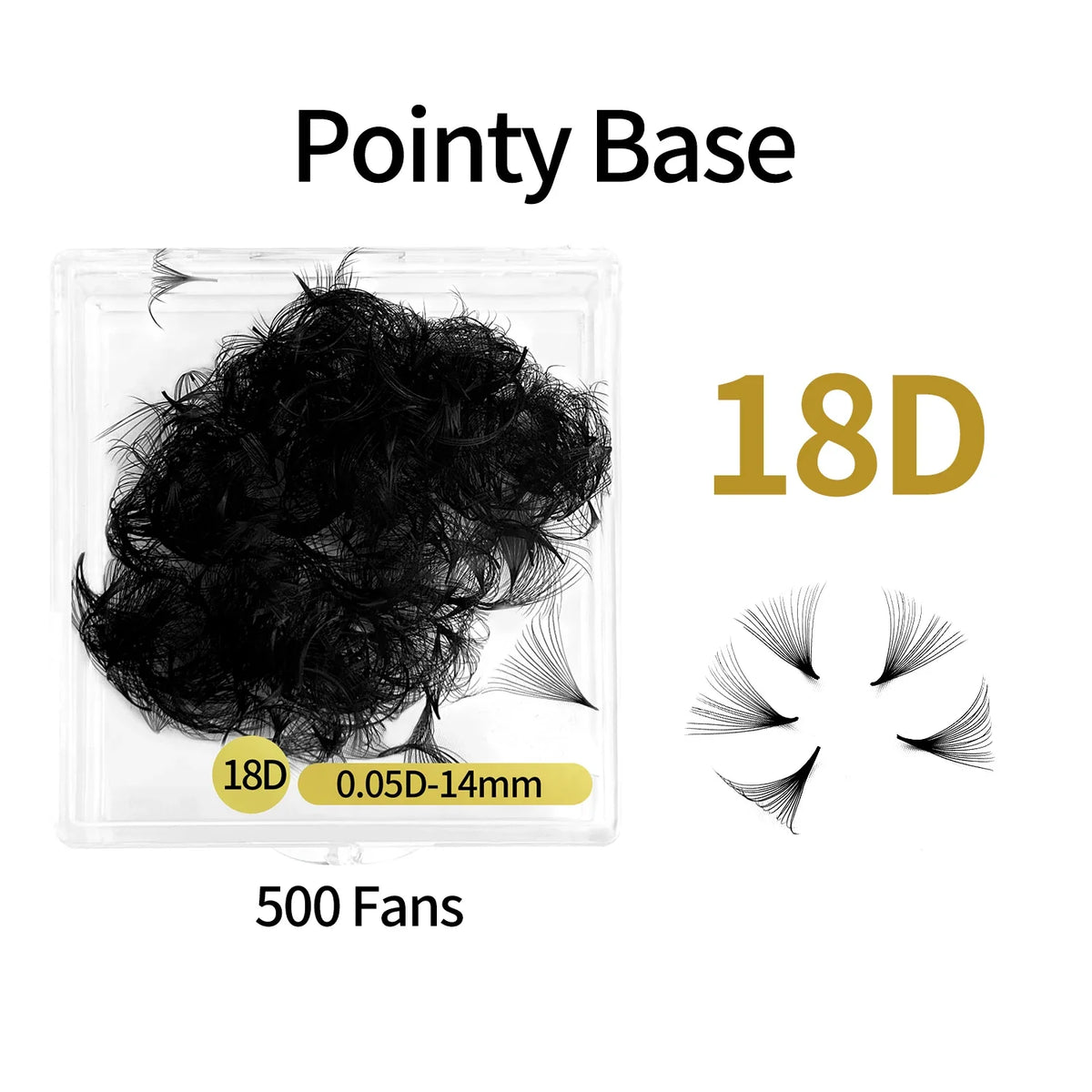 ABONNIE 500 Fans Loose Fan Lashes Extensions 6D-20D 8-18mm Pointy Base Premade Medium Stem Sharp Thin Russian Volume Eyelash