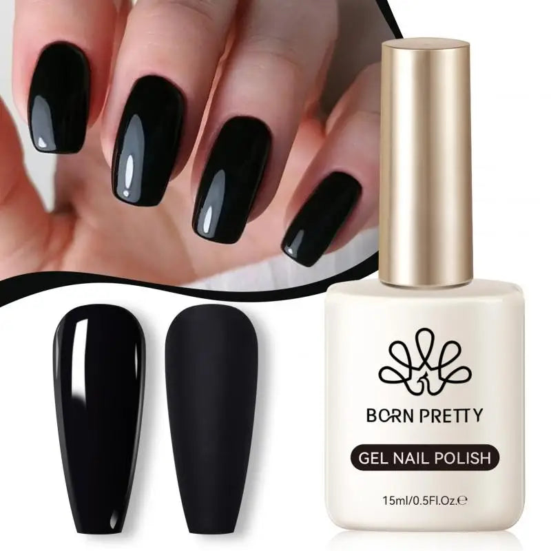 BORN PRETTY 15ml Nail Gel Polish Glitter Gorgeous Full Coverage Soak Off UV LED French Nail Art Jelly Nude Pink Varnish
