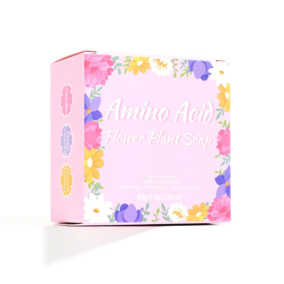80g Natural Handmade Amino Acid Flower Soap with Coconut Oil Moisturizing Brightening Solid Cleansing and Bath Soap