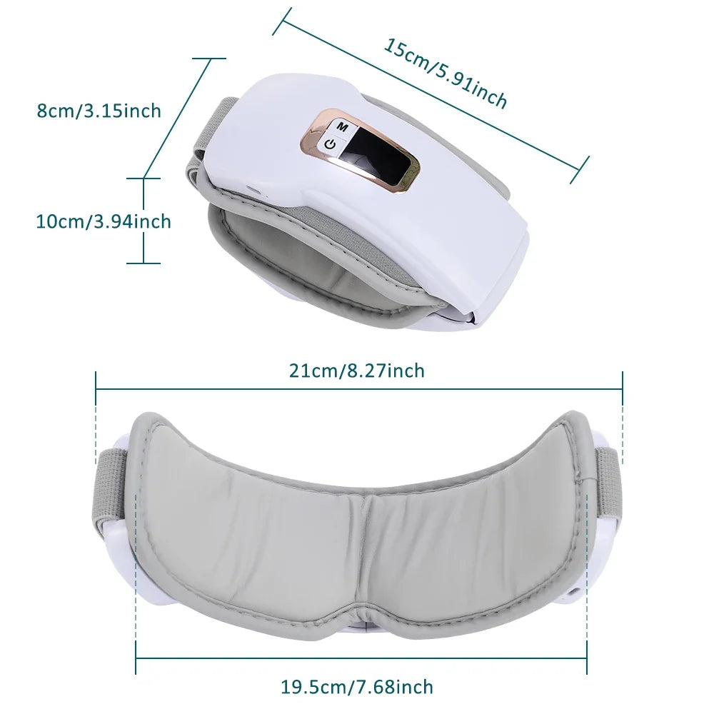 Foldable Eye Air Pressure Massager Airbag Vibration Massage Hot Compress Bluetooth Music Relieve Eye Dry Fatigue Smart Glasses