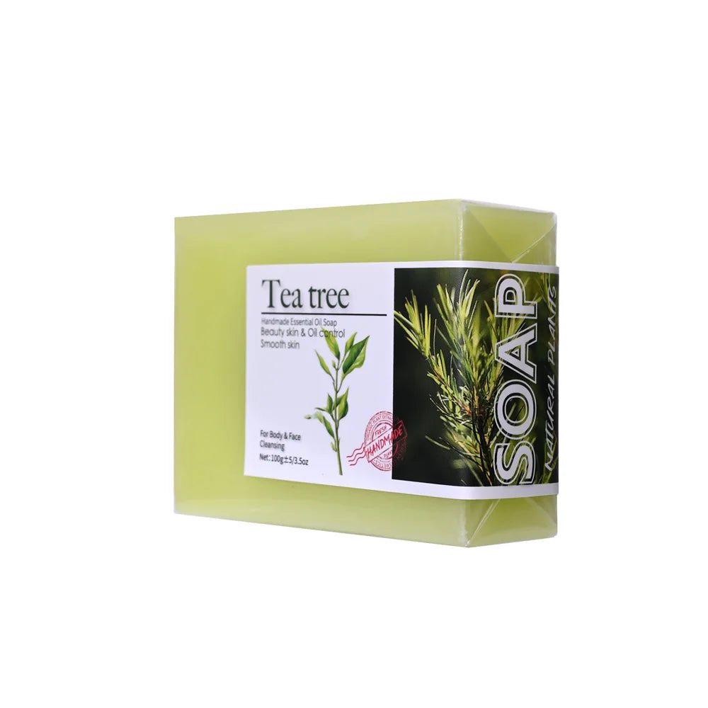 100g Tea Tree Essential Oil Soap Handmade Olive Oil Soap Plant Essential Oils Whitening Basic Cleaning Features Chemical Free