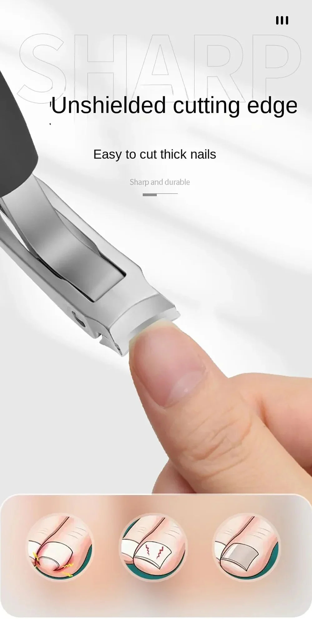 Heavy-Duty Nail Clippers Wide Jaw Opening Fingernail Clipper Thick Hard Toenail Cutter Inclined Arc Blade Manicure Scissor Tools