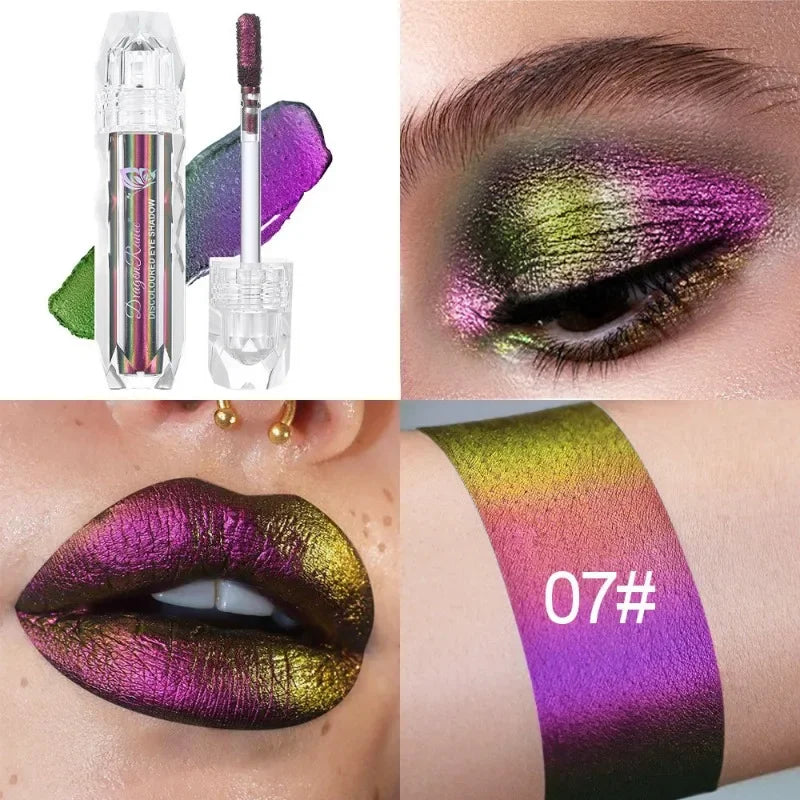 Chameleon Liquid Eyeshadow Metal Chameleon Makeup Lipgloss Shimmer Pigment Glitter Eye Shadow Lipstick Shine Diamond Eyeshadow