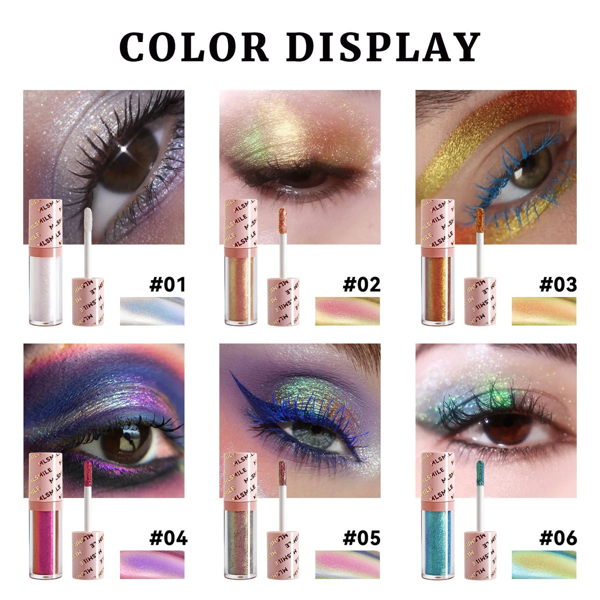 Gold Purple Chameleon Liquid Eyeshadow Pearlescent Fine Shimmer Quick Drying Eye Shadow Polarized Brightening Stage Eye Makeup