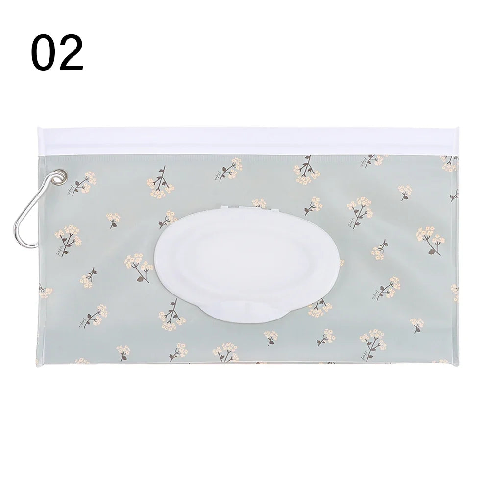 EVA Baby Wet Wipe Pouch Portable Buckle Wipes Holder Case Flip Cover Snap-Strap Reusable Refillable Wipe Bag Outdoor Tissue Box