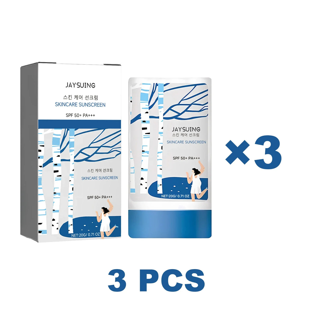 Jaysuing Skincare Sunscreen SPF 50+ Uv Protective Deep Moisturizing Anti Oxidant Non Greasy Waterproof Sunblock Stick Beauty