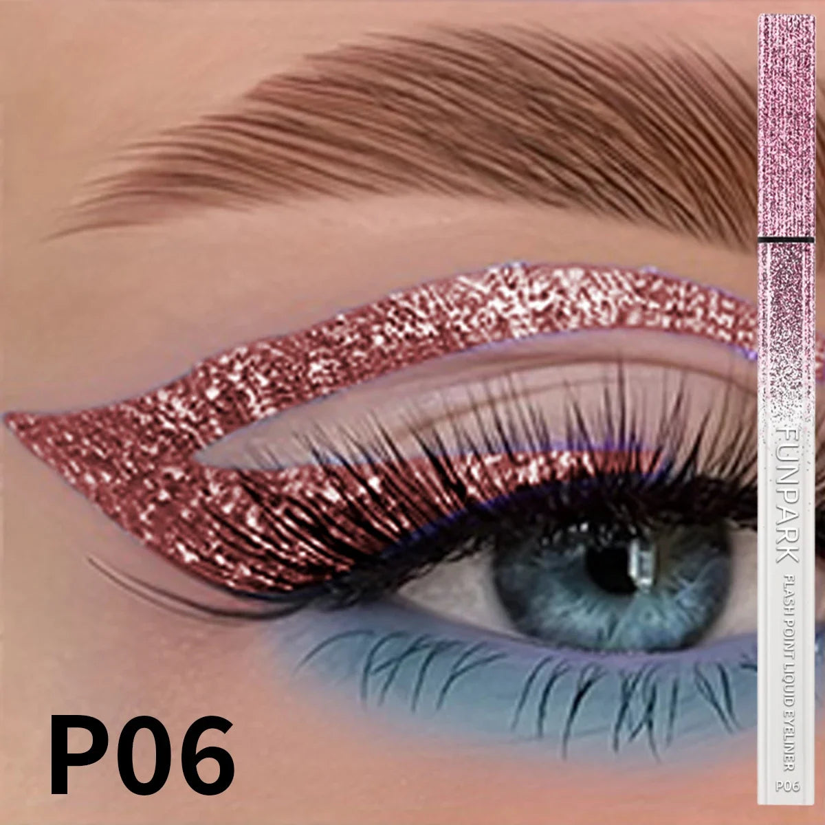 1PC Glitter Liquid Eyeliner Pencil Waterproof Purple Pink Blue Eye Liner Pen Long Lasting Quickily Drying Eyes Makeup For Women