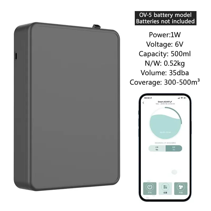 Covers 500m³ Aroma Diffuser Smart Scent Air Machine For Hotel Waterless Essential Oil Diffuser Home Appliances Battery Diffuser