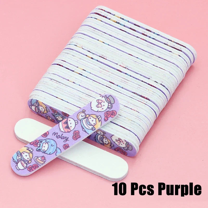 5/10Pcs/Lot Mini Nail Files Professional Material Nails Double Sided Plastic Pedicure Manicure Buffing Polishing Beautiful Tools