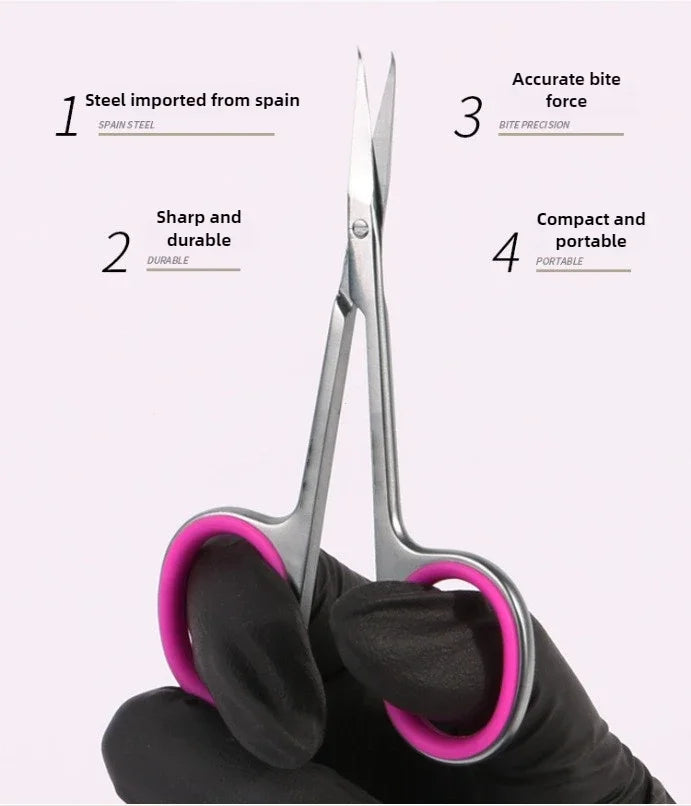 High Quality Warping Tip Cuticle Scissors anti-slippery handle Manicure Stainless Steel Nail skin Cuticle Trimmer Nippers