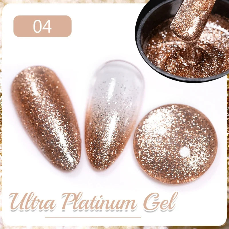 7.5ML Aurora Starlit Cat Eye Gel Nail Polish Rainbow Glitter Galaxy Cat Magnetic Nail Art Gel Soak Off UV Semi-Permanent Varnish