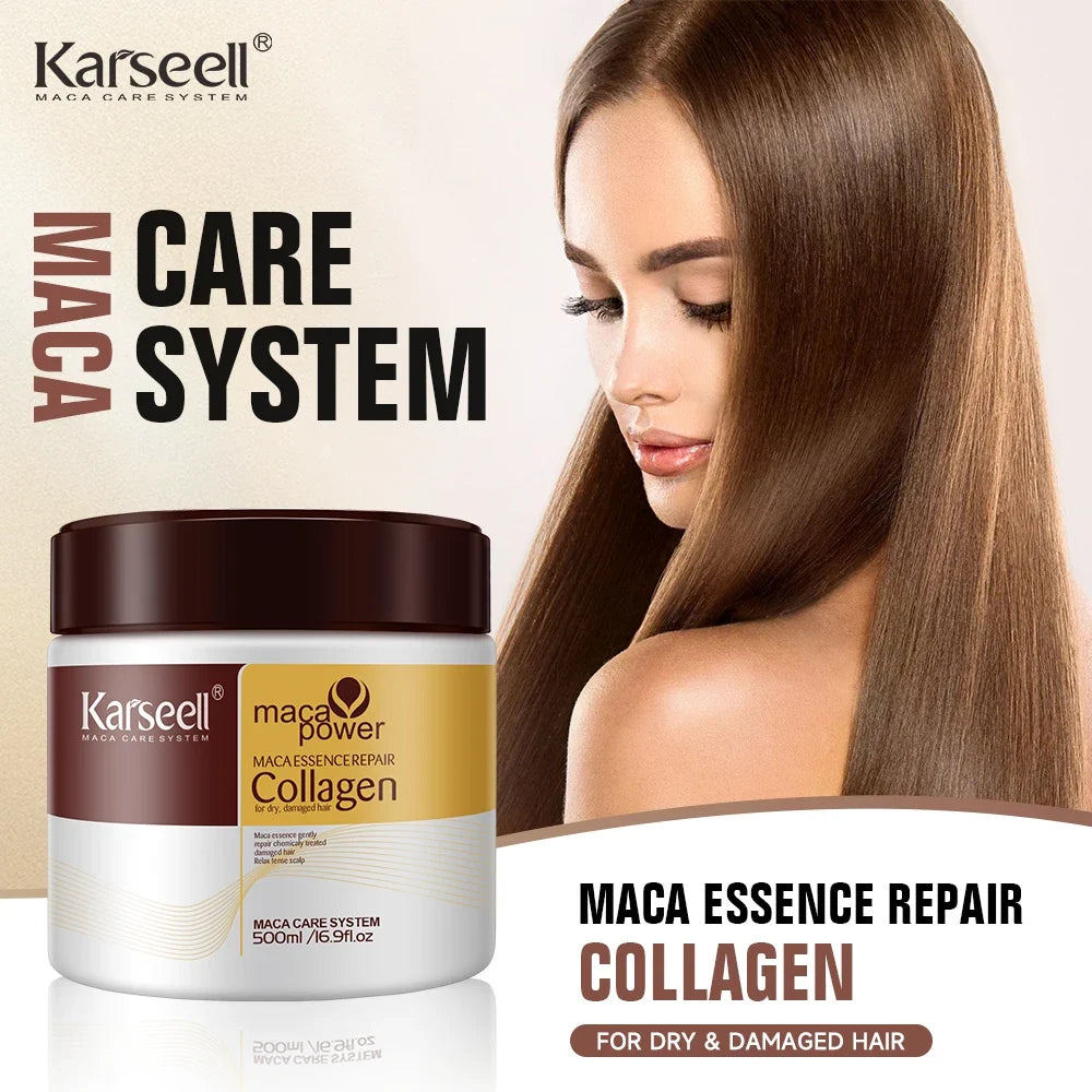 Karseell 2pcs Collagen Hair Treatment Deep Repair Conditioning Argan Oil  Hair Mask Essence for Dry Damaged Hair All Hair Type