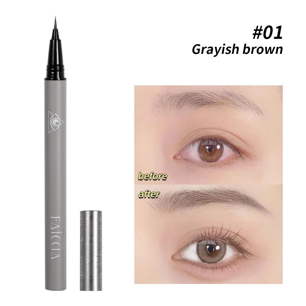 1PCS Waterproof Liquid Eyebrow Easy To Color Long Lasting Sweat-proof Eyebrow Pen 0.01MM Ultra Thin Head Eye Makeup Cosmetics
