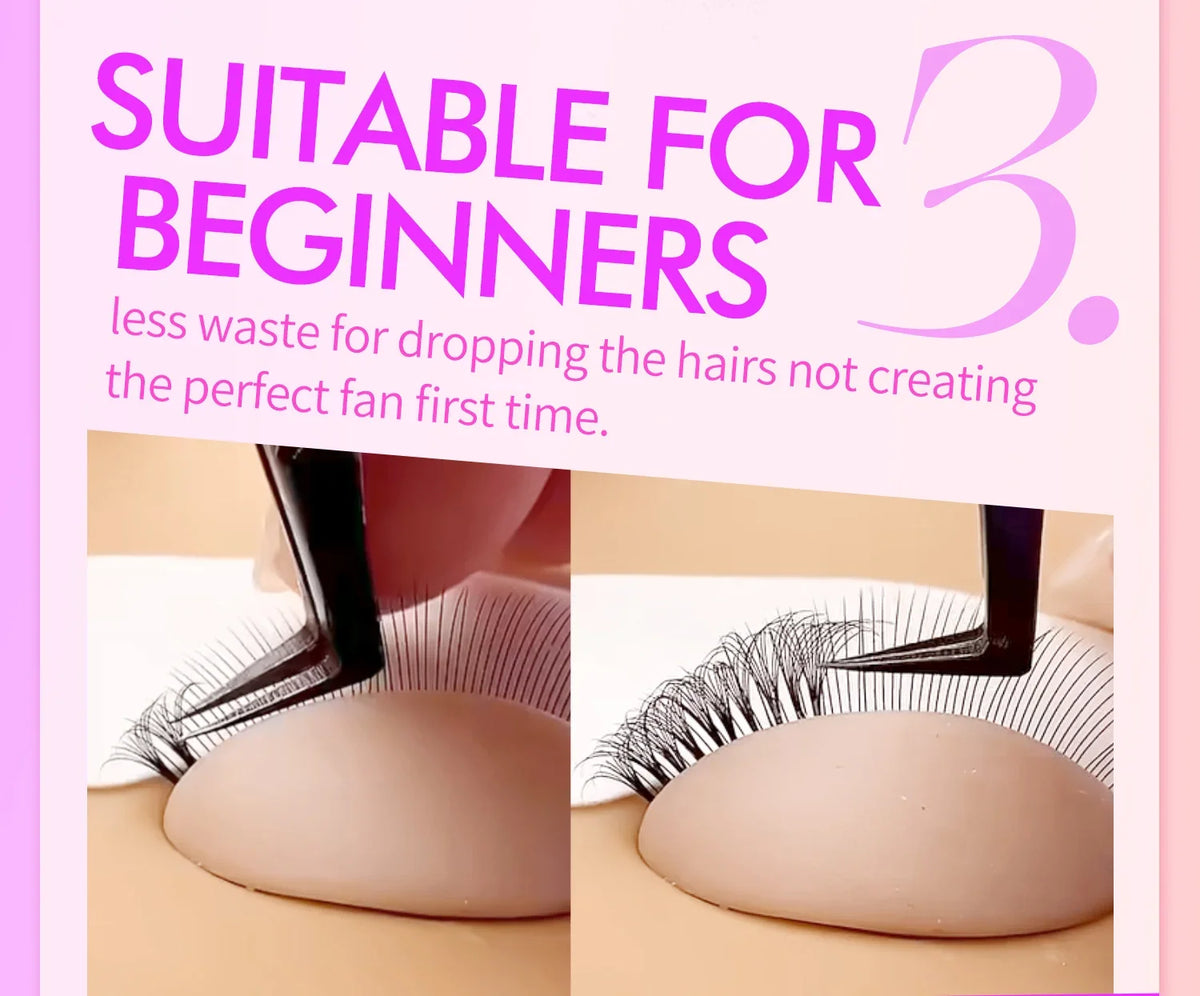 ABONNIE 500 Fans Loose Fan Lashes Extensions 6D-20D 8-18mm Pointy Base Premade Medium Stem Sharp Thin Russian Volume Eyelash