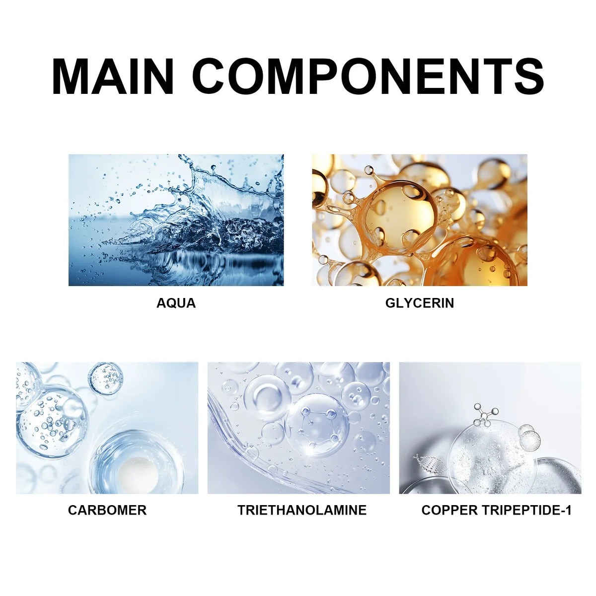Hoygi Blue Copper Peptide Firming Serum Collagen Boost Repair Hydrating All Skin Types Fast Absorbing Non Irritating