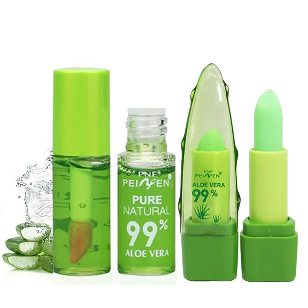 Aloe Vera Discolored Lip Balm/Lip Tint Magic Color Changing Lipstick Moisturizing Lasting Nourishing Lip Gloss Lip Makeup Care