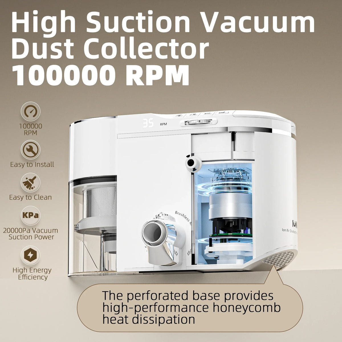 240W  Brushless 2-in-1 Nail Drill Vacuum 35000RPM Manicure Station Dust Collector Factory Wholesale 2026 PULLYON