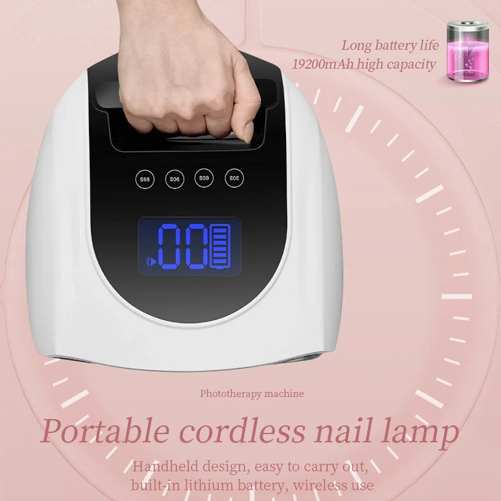 96W Magnetic Removable Bottom Nail Lamp Wireless Gel Polish Dryer Manicure Machine UV LED Light for Nail Portable Nail Lamp