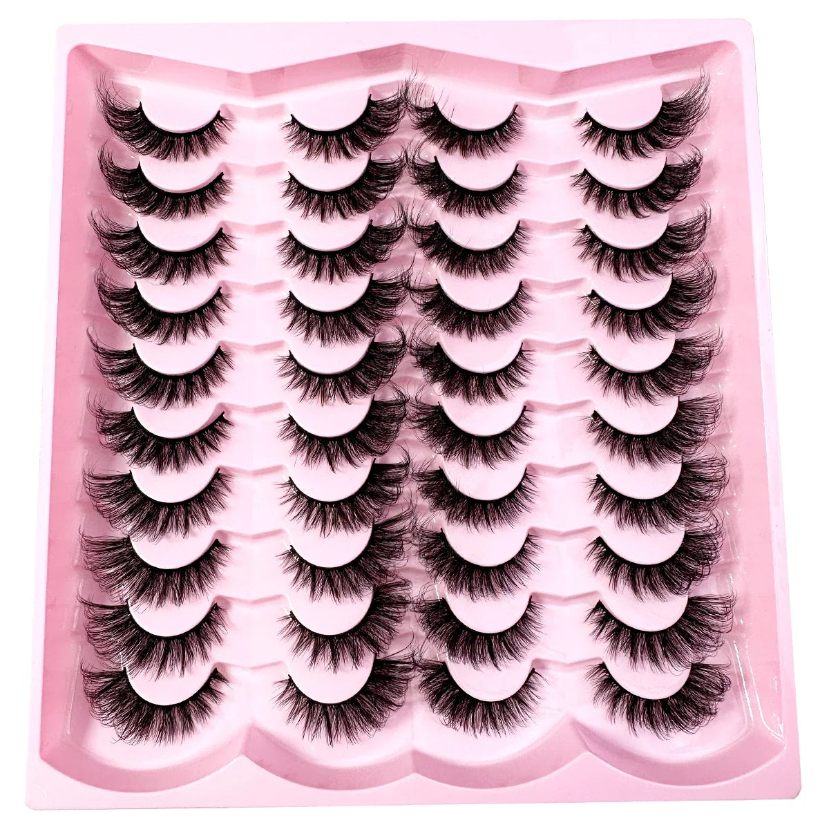 20pairs 5D Fluffy Eyelashes D Curl Lashes Thick Cat Eye Lashes Soft Wispy 8D Volume Fake Eyelash Extension Makeup