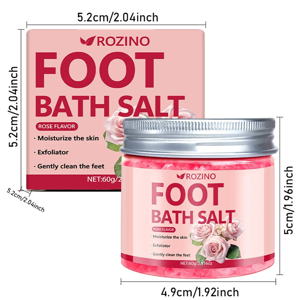 60g Rose Infused Sea Salt Bath Salt Removes Dead Skin Rich In Rose Extract Deep Cleansing Soak Salt for Manicure Pedicure