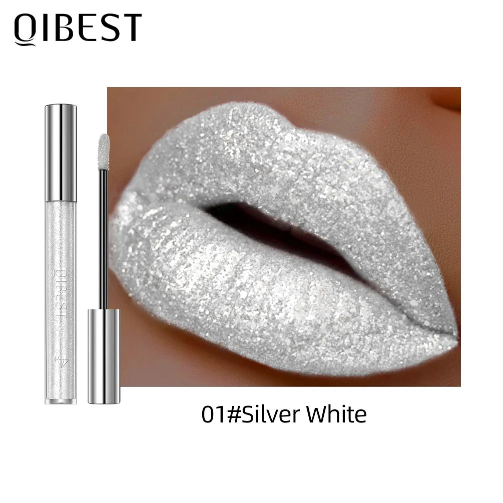 Diamond Glitter Liquid Lipstick Waterproof Long Lasting Pearl Shiny Lip Gloss Metal Charming Lip Glaze Tint Makeup For Women