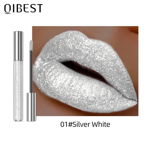 Diamond Glitter Liquid Lipstick Waterproof Long Lasting Pearl Shiny Lip Gloss Metal Charming Lip Glaze Tint Makeup For Women