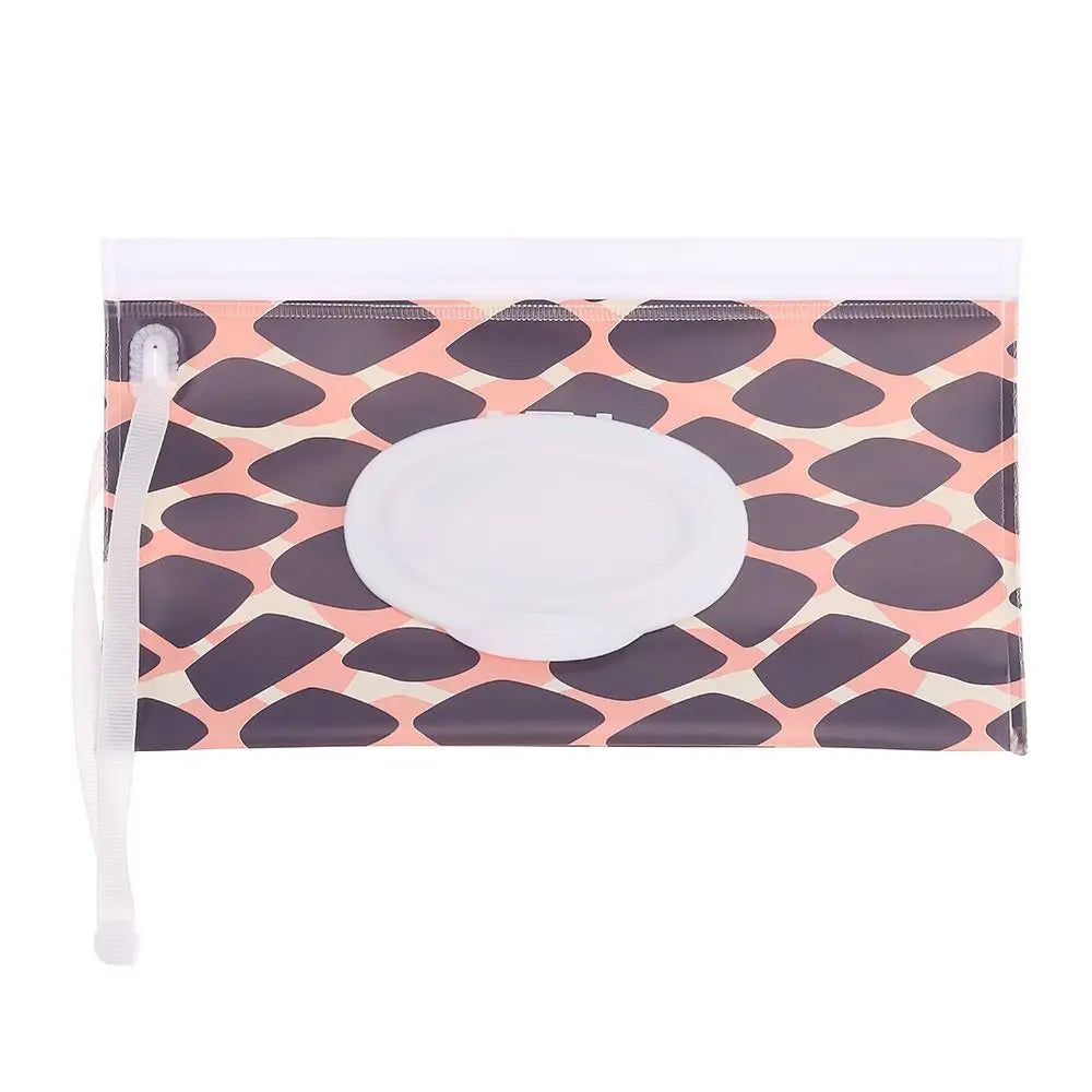 1 PC Outdoor Portable Baby Wet Wipe Pouch Portable Buckle Wipes Holder Case Flip Cover Snap-Strap Reusable Wet Wipe Bag