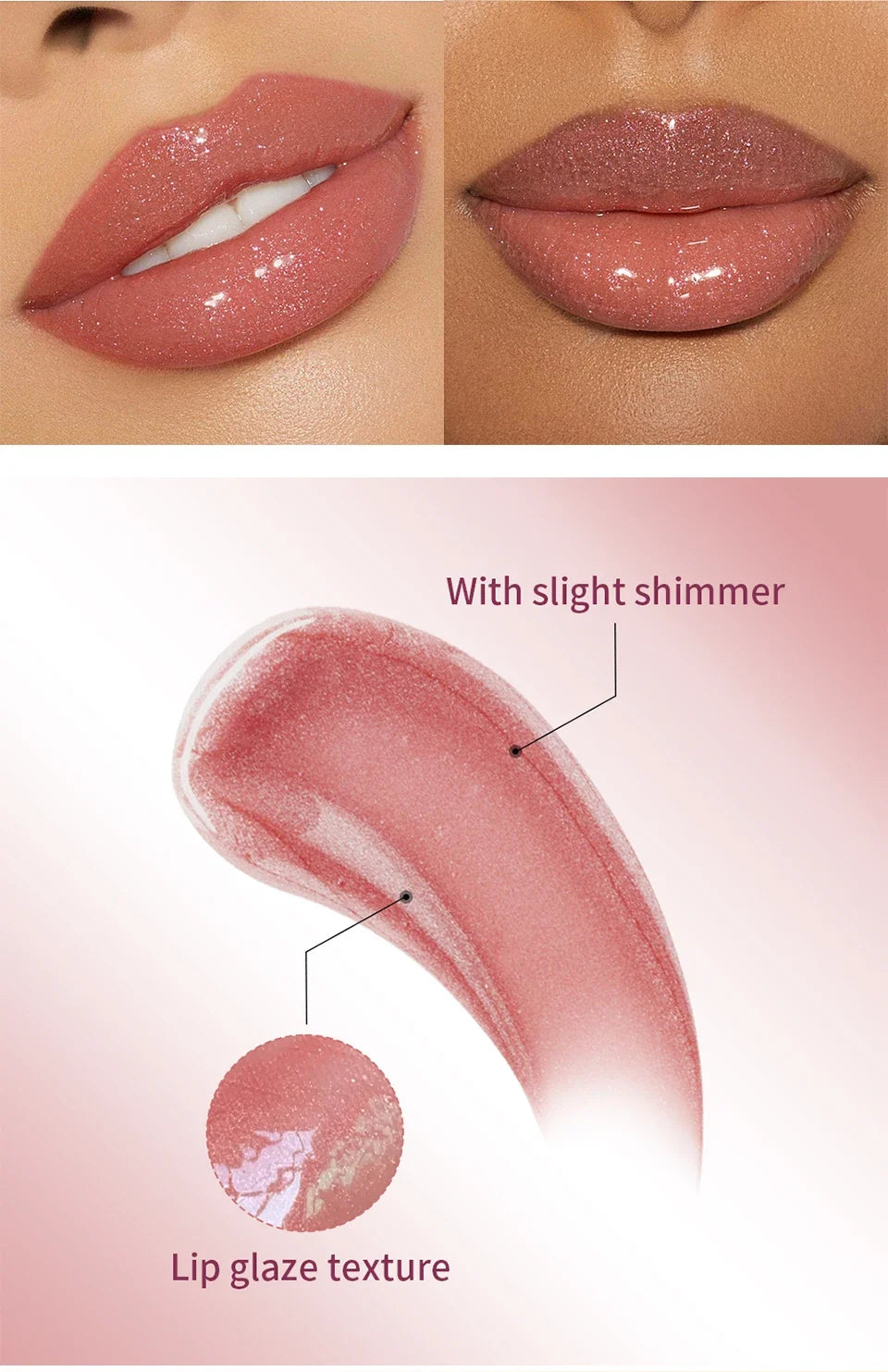 Diamonds Glitter Gloss Universal Lip Luminizer 8 Colors Lip Gloss Non-sticky Moisturizing Plumper Long Lasting Glitter Liquid