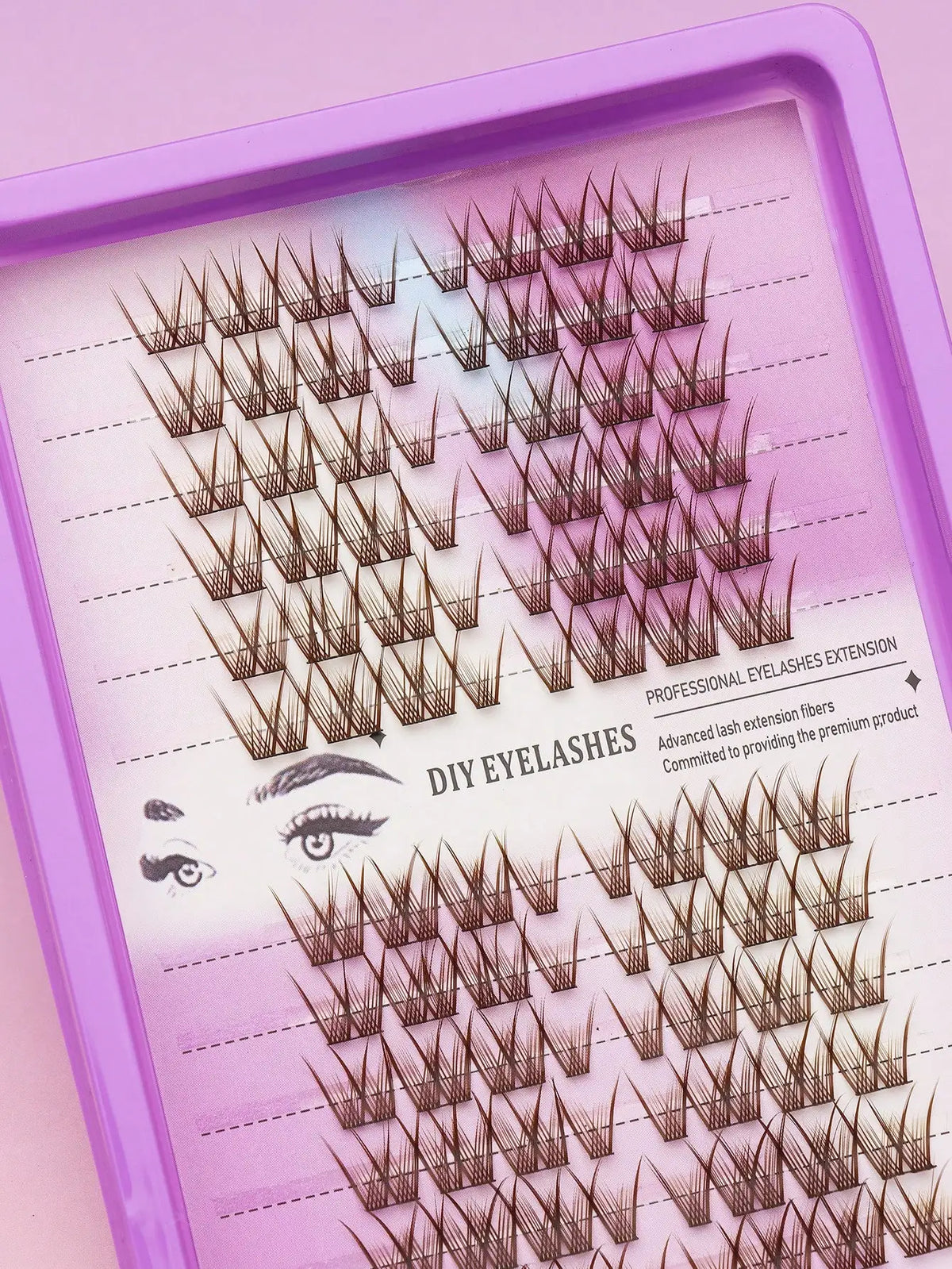 Ayr 80PCS C Curl Brown Style Eyelash Extension Winged Individual Lashes Natural Segmented Eyelash Bundles Makeup Tools