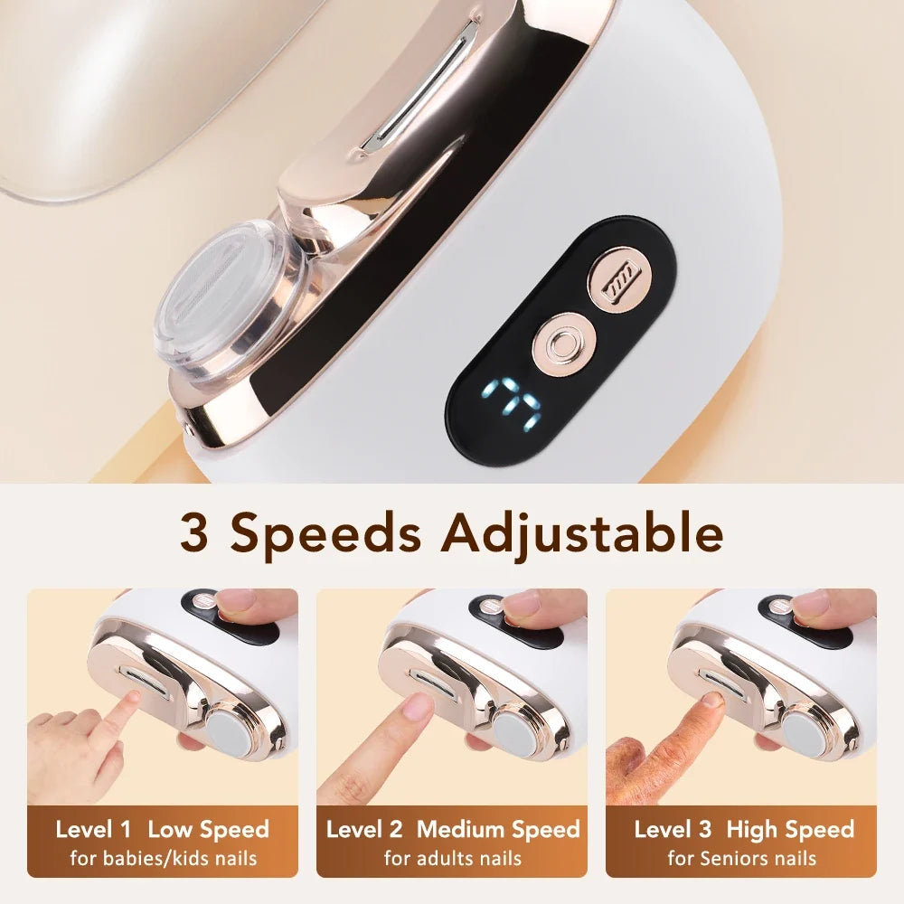 Electric Nail Clippers Automatic Trimmer Rechargeable for Adults Baby Safe Fingernail Toe Nail Cutter Portable Manicure Pedicure