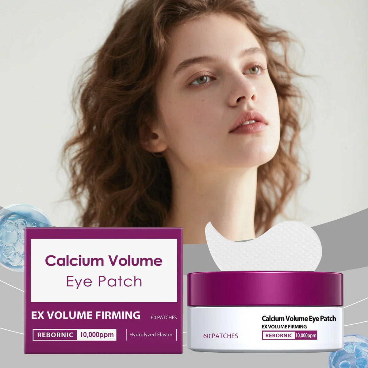 Calcium Volume Eye Patch For Anti-Puffiness Remove Eye Dark Circle Reduce Fine Lines Moisturizing Rejuvenating Firming Eye Masks