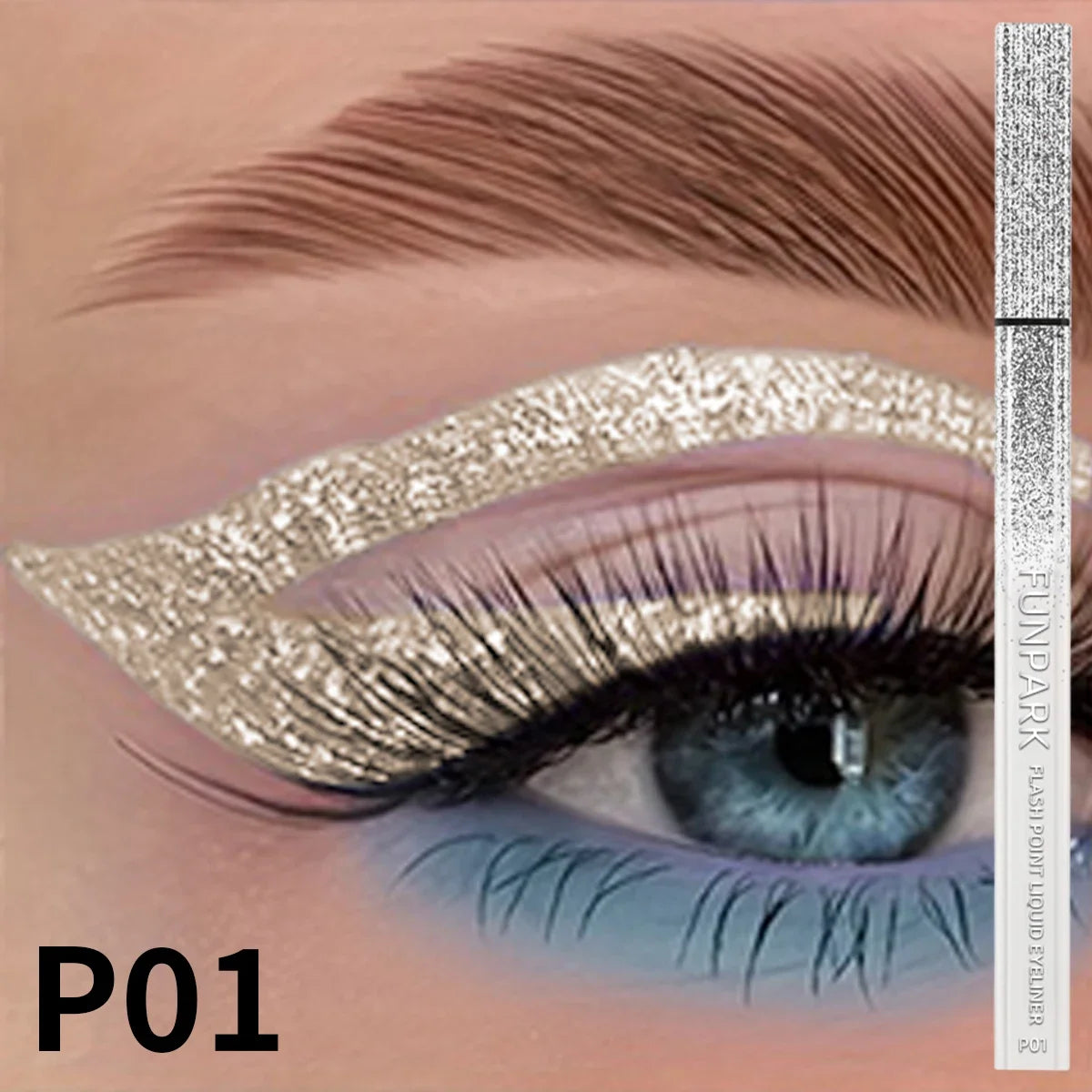 1PC Glitter Liquid Eyeliner Pencil Waterproof Purple Pink Blue Eye Liner Pen Long Lasting Quickily Drying Eyes Makeup For Women