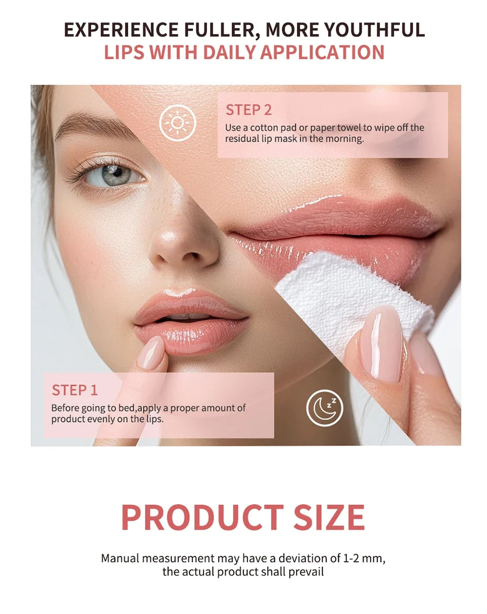 Jelly Peach Lip Sleeping Collagen Mask Hydrated Pink Lip Repair Nourish Protect Volumizes Dry And Chapped Lips Care Products