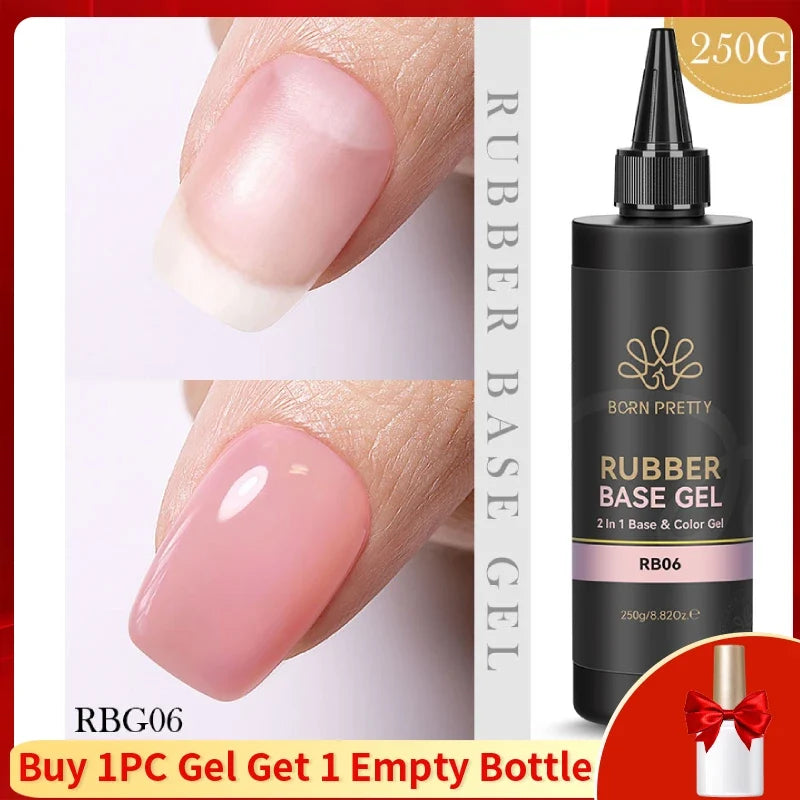 BORN PRETTY 225g Nail Extension Gel Jelly White Pink Clear Gel Nail Polish Quick Extending UV Nail Hard Gels Soak Off Gel Varnis