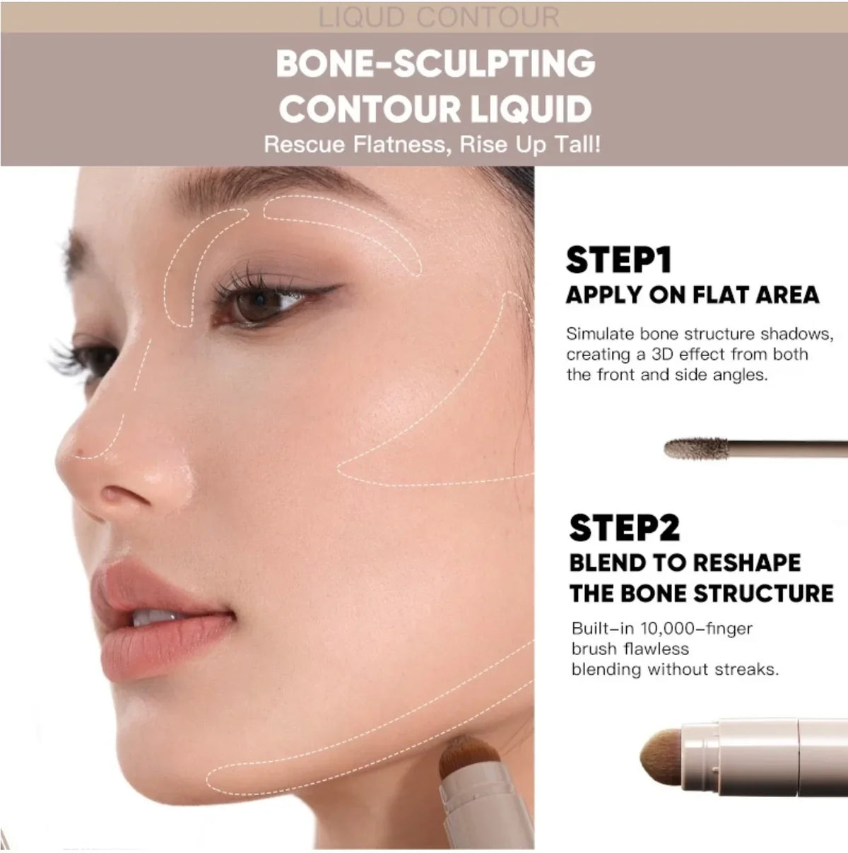 Judydoll Liquid Contouring & Highlighter Brightening Bone-Sculpting 12H Long-Lasting Face Makeup