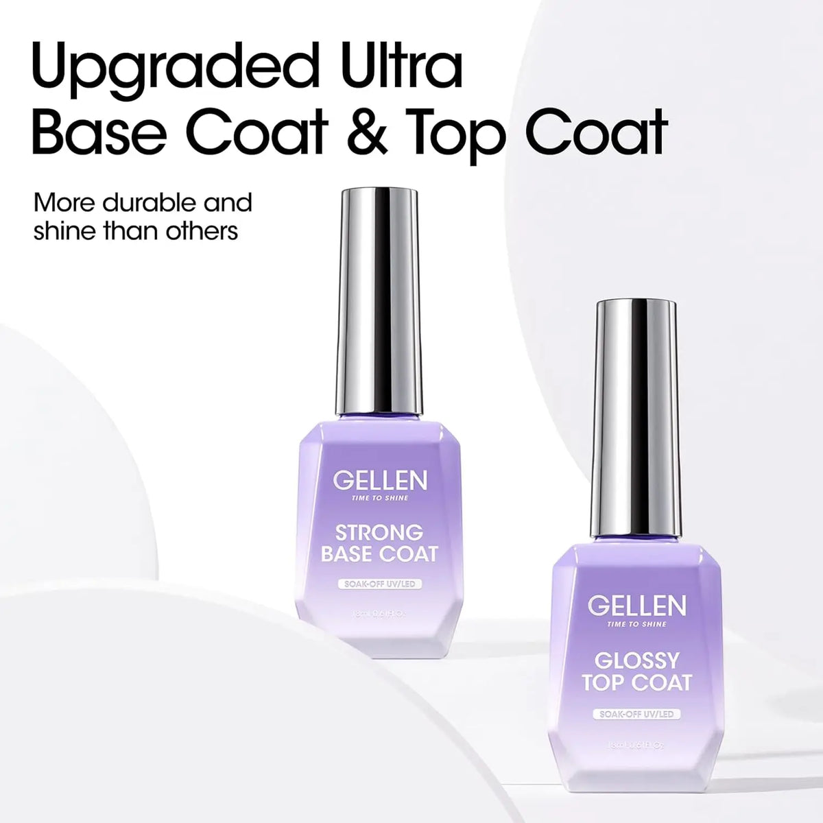 18ml Top Coat Base Coat Gel Set Nail Art No Wipe Soak Off Ultra Glossy Top UV LED Cured Long Lasting Nail Supplies