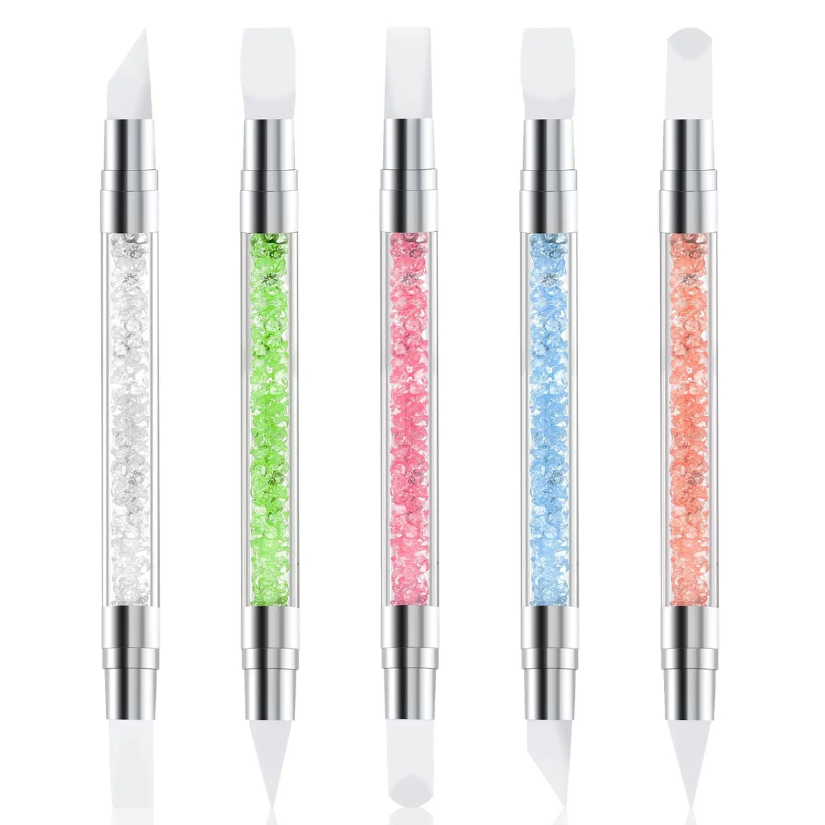 5 Pcs Nail Art Sculpture Pen Dual Tipped Silicone Nail Tools Nail Art Acrylic Pen Silicone Brushes for Resin