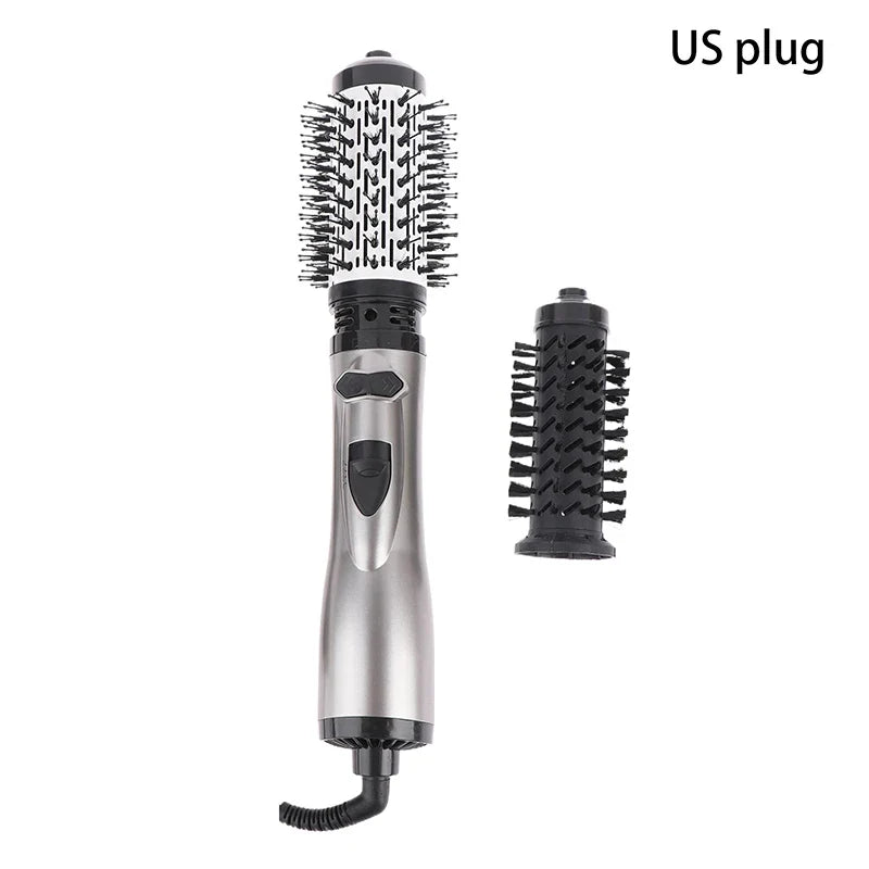 Hair Dryer Brush 2 In 1 Hot Air Spin Brush Curling Straightening Styling Auto-Rotating Ionic Round Blow Hair Dryer Volumizer