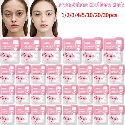 Japan Sakura Mud Face Mask Deep Cleansing Remove Blackheads Oil-Control Clay Mask Moisturizing Deep Cleansing Facial Skin Care
