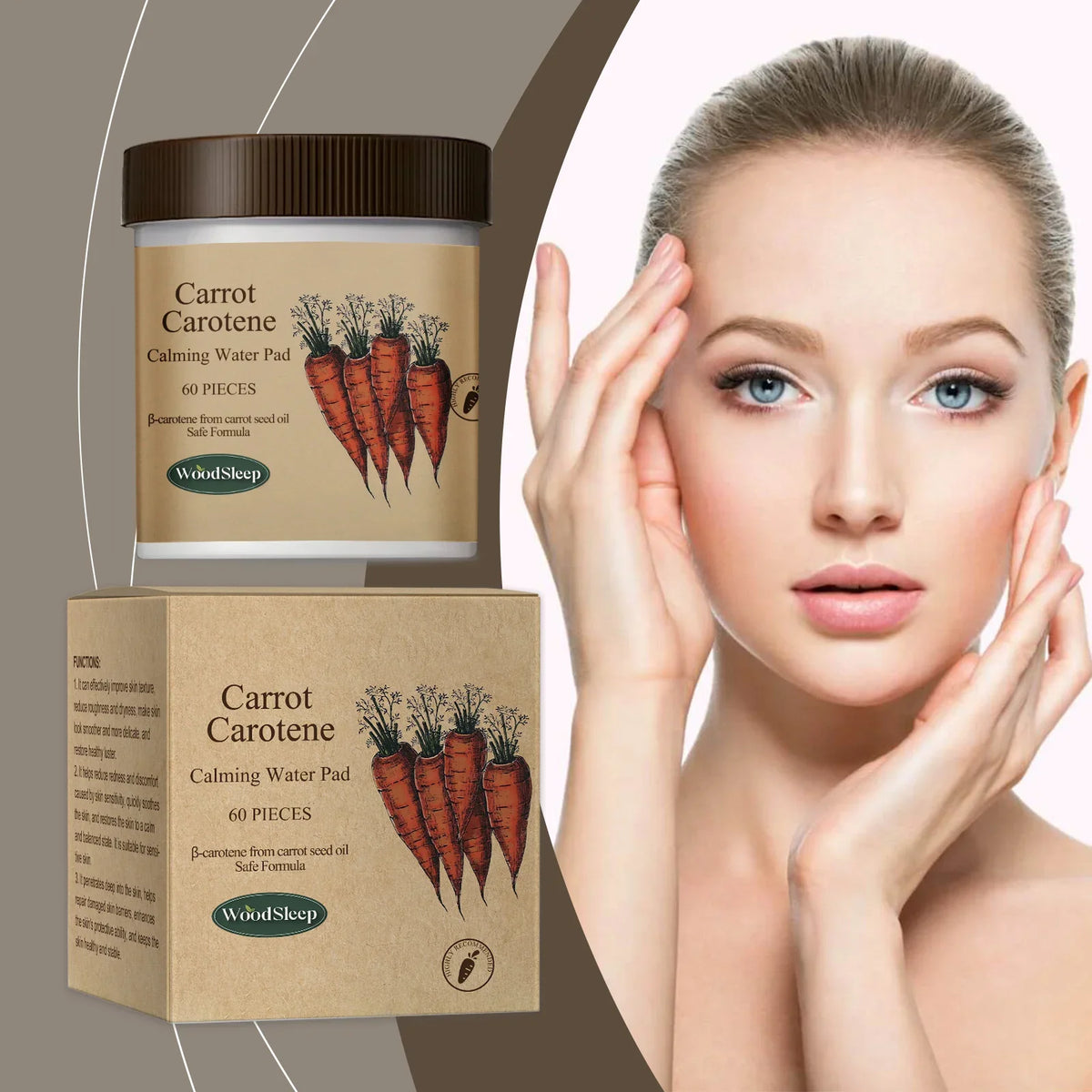 Carotenoid Calming Pads Repairing Damage Hydrating Smoothing Nourishing Firming Brighten Antioxidant Moisturizing Facial Mask