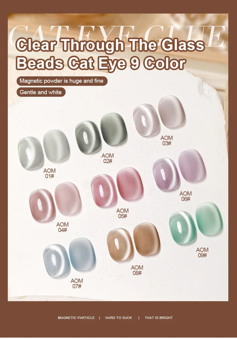 AS 15ml Mint Green Color Cat Magnetic Gel Nail Polish Sparkle Glitter Gel Varnish Semi Permanent for Summer Manicure DIY Gift