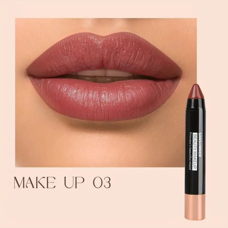 8-color matte moisturizing lipstick crayons are durable, waterproof, smooth, sun-proof, and full of effect, professional makeup.