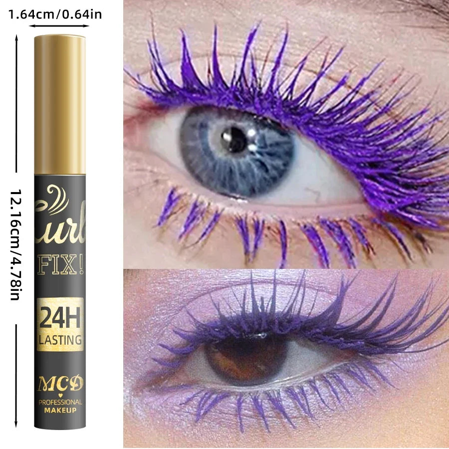 1PC Colorful Curling Mascara Waterproof Fast Drying Eyelashes Extension Multicolor Lashes Eye Korean Makeup Lasting Blue White
