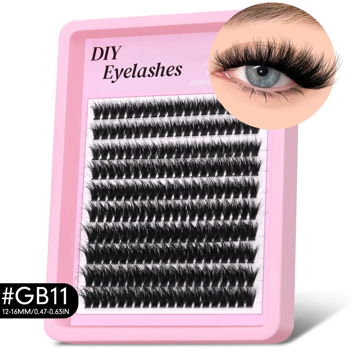 GROINNEYA Fluffy Lashes Clusters 510pcs D Curl 6 Styles 8-16mm Wispy Individual Lashes Soft False Eyelashes Eyelash Extensions