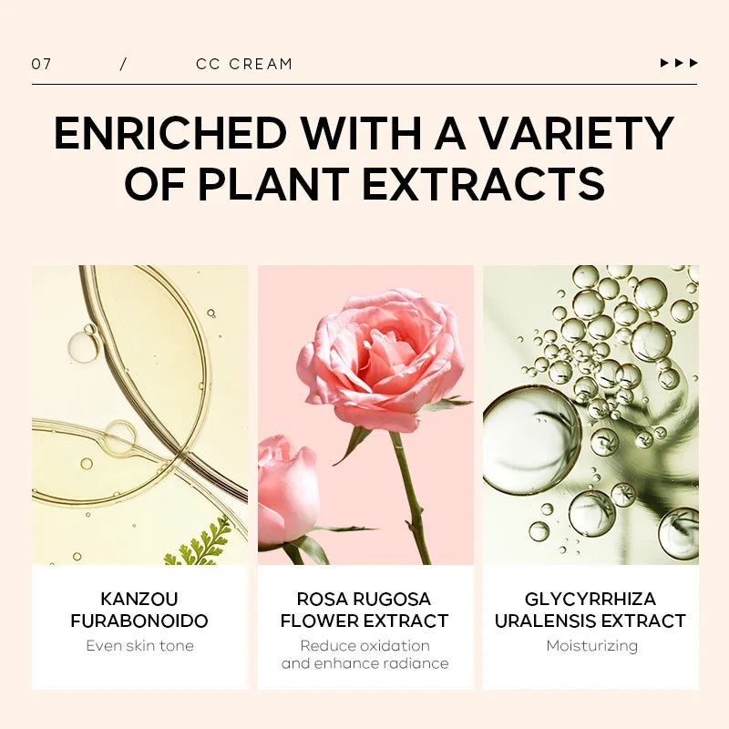 CC Cream Foundations Cover Blemishes Tinted Moisturiser Face Women Color Correcting Cream Tinted Moisturiser Hydrating