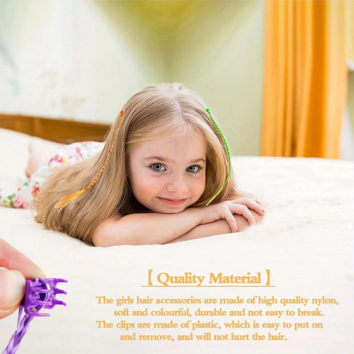 18pcs Colorful Themed Clip-In Children Hair Extensions Set, Suitable For All Seasons And Gifts